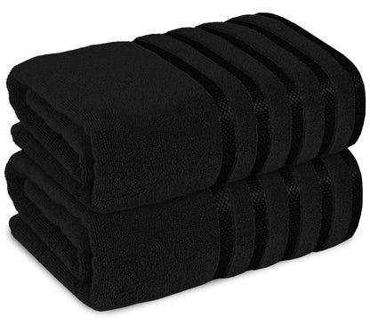 2 Pc ultrasoft and quick dry viscose bath sheet set | Eco-friendly and skin-friendly made of 100% Cotton | 2 bath sheets 90x180cm / 35x70inch-Towel Set-Weave Essentials-2x Jumbo Bath Sheet-Black-Weave Essentials