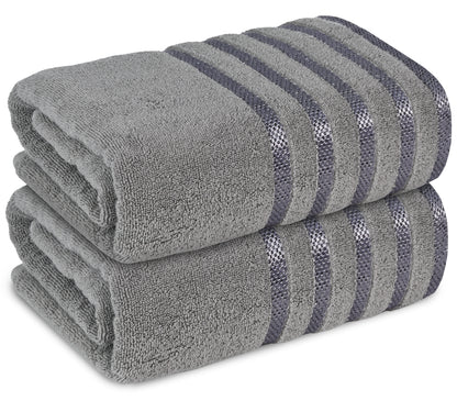 2 Pc ultrasoft and quick dry viscose bath sheet set | Eco-friendly and skin-friendly made of 100% Cotton | 2 bath sheets 90x180cm / 35x70inch-Towel Set-Weave Essentials-2x Jumbo Bath Sheet-Grey-Weave Essentials