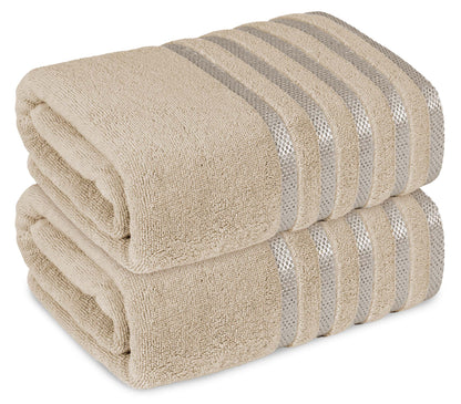 2 Pc ultrasoft and quick dry viscose bath sheet set | Eco-friendly and skin-friendly made of 100% Cotton | 2 bath sheets 90x180cm / 35x70inch-Towel Set-Weave Essentials-2x Jumbo Bath Sheet-Mink-Weave Essentials