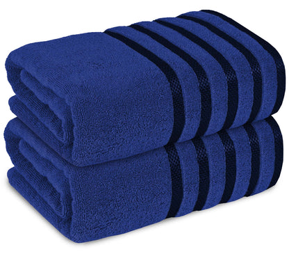 2 Pc ultrasoft and quick dry viscose bath sheet set | Eco-friendly and skin-friendly made of 100% Cotton | 2 bath sheets 90x180cm / 35x70inch-Towel Set-Weave Essentials-2x Jumbo Bath Sheet-Blue-Weave Essentials