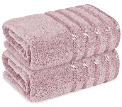 2 Pc ultrasoft and quick dry viscose bath sheet set | Eco-friendly and skin-friendly made of 100% Cotton | 2 bath sheets 90x180cm / 35x70inch-Towel Set-Weave Essentials-2x Jumbo Bath Sheet-Pink-Weave Essentials