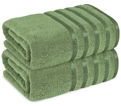 2 Pc ultrasoft and quick dry viscose bath sheet set | Eco-friendly and skin-friendly made of 100% Cotton | 2 bath sheets 90x180cm / 35x70inch-Towel Set-Weave Essentials-2x Jumbo Bath Sheet-Green-Weave Essentials