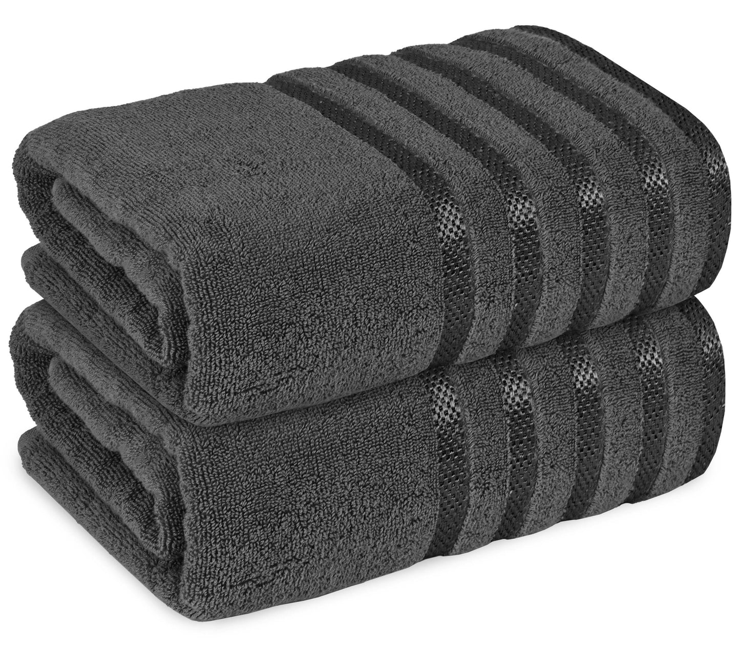 2 Pc ultrasoft and quick dry viscose bath sheet set | Eco-friendly and skin-friendly made of 100% Cotton | 2 bath sheets 90x180cm / 35x70inch-Towel Set-Weave Essentials-2x Jumbo Bath Sheet-Charcoal-Weave Essentials