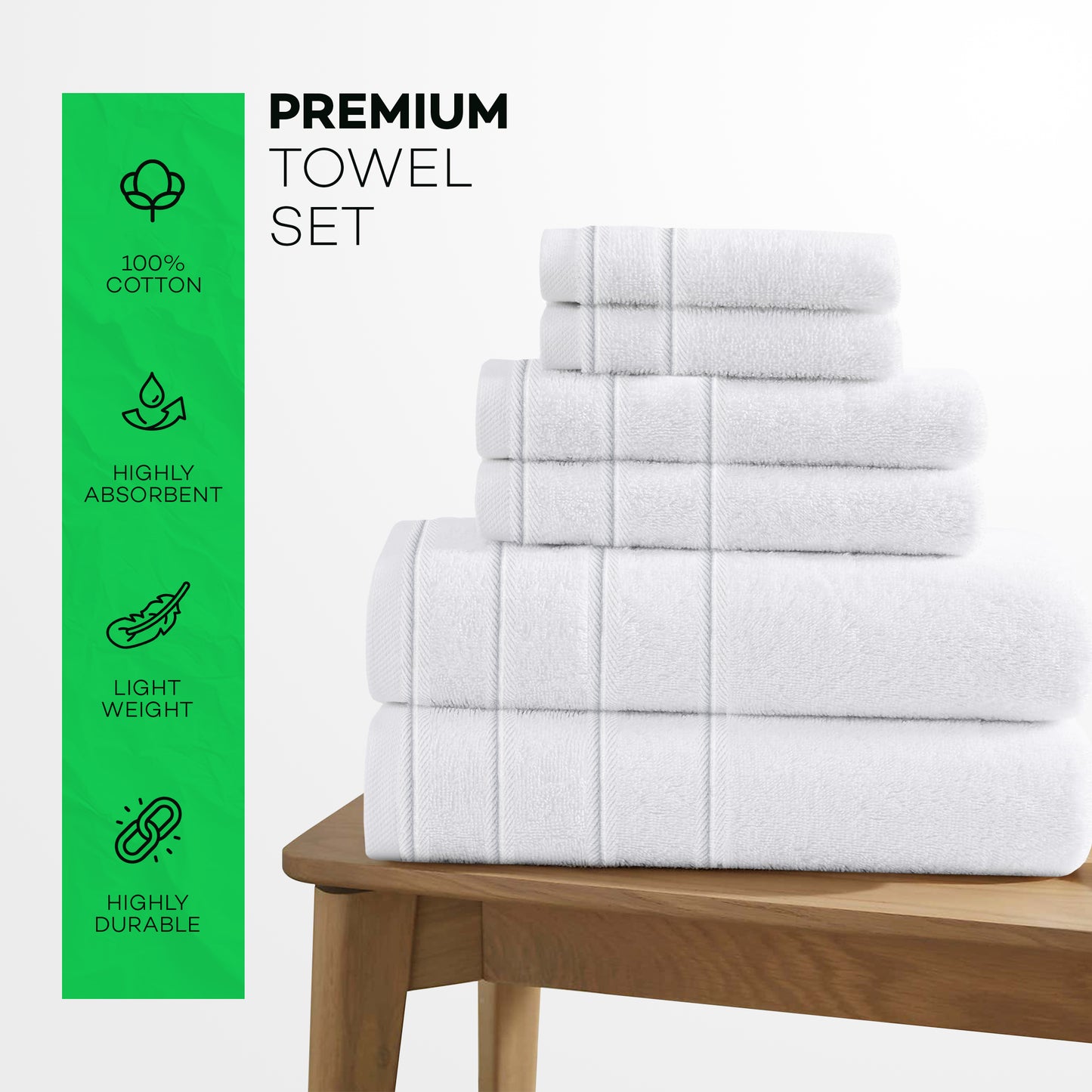 Windsor 100% Cotton Bath Towel Set, Ultimate Comfort & Eco-Friendly, Machine Washable, Premium Highly Absorbent Quick Dry Bath Towel | White-Weave Essentials-3 Pc Bath Sheet-White-Weave Essentials