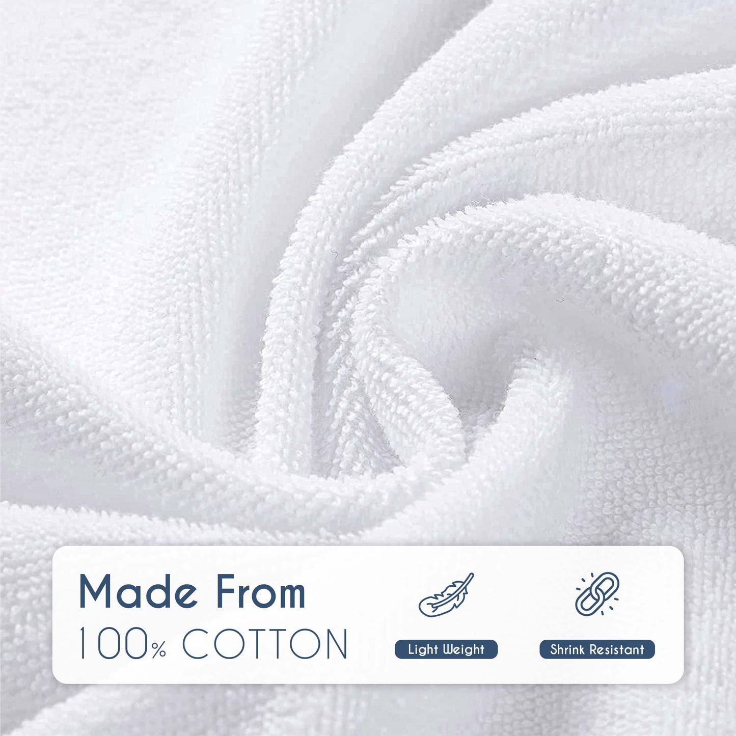 24 Pc Wash Cloth, 100% Ring Spun Cotton Flannel Face Cloth, Premium Quality Fingertip Towels, Lightweight, High Absorbent & Machine Washable White-Weave Essentials-Weave Essentials