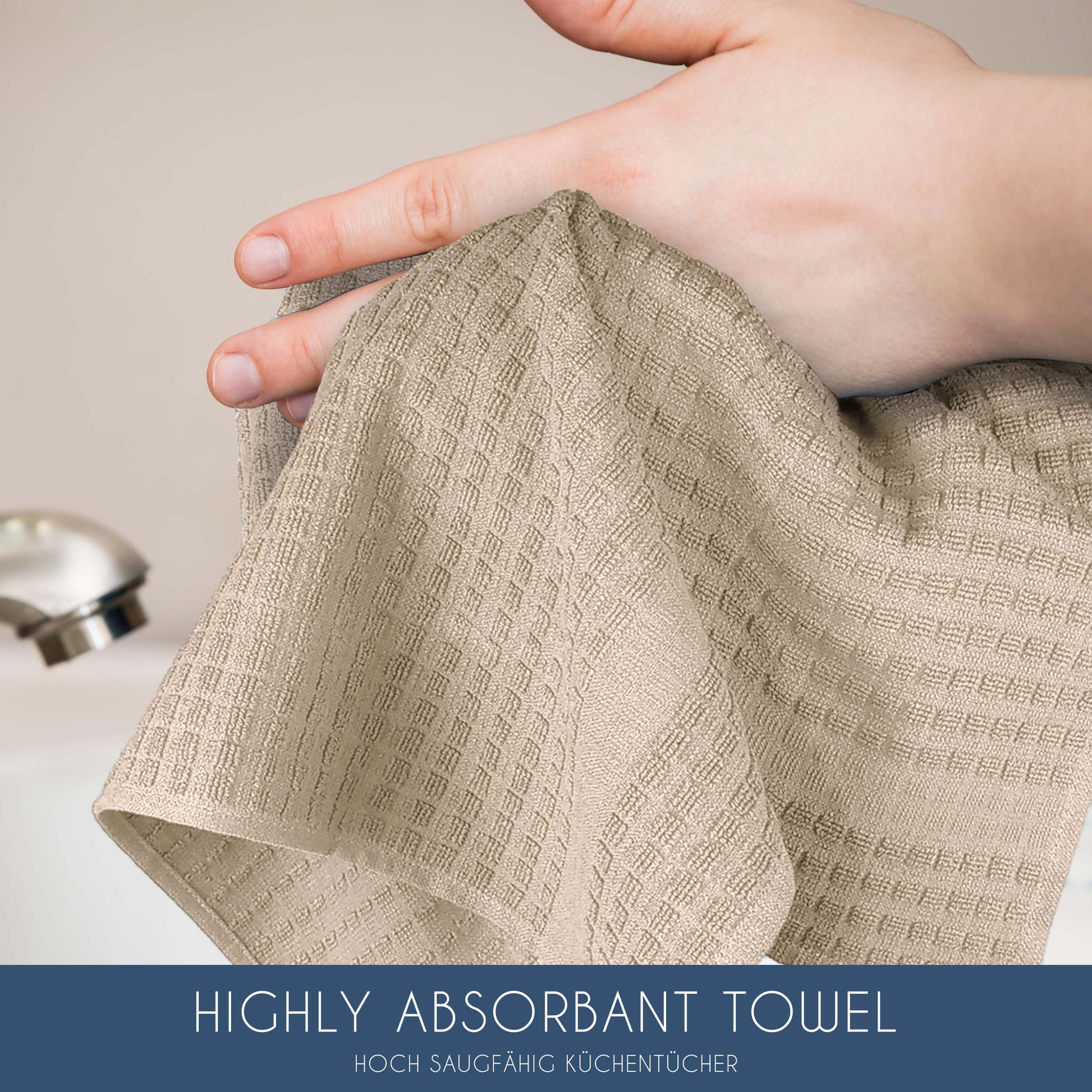 Hipruict Hand Towel with Hanging Loop, Set of 5 Hand Towels with Hanging  Loop.Strongly Absorbent Hand Towels in Soft Microfibre with a Wheat Spike