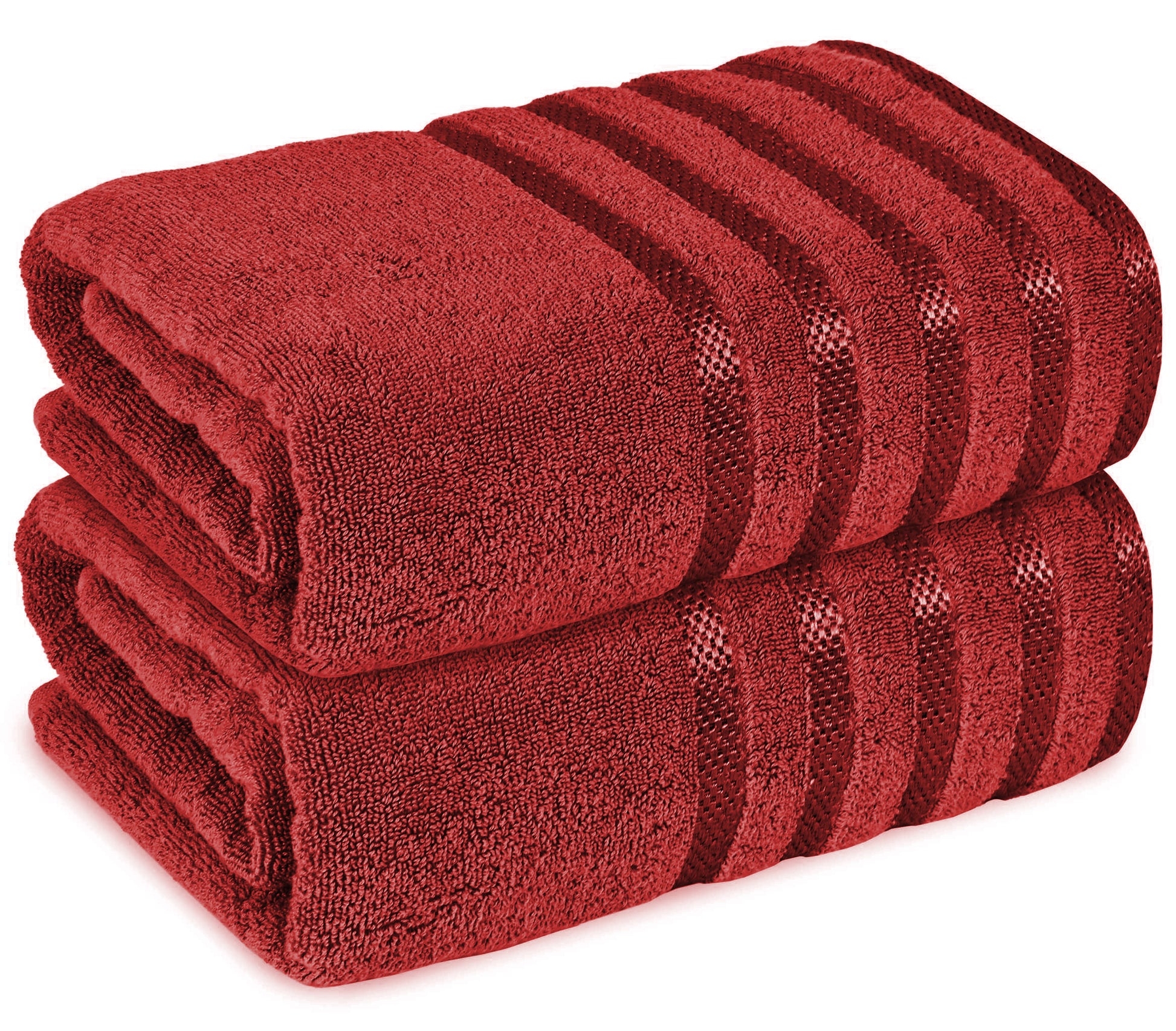 2 Pc ultrasoft and quick dry viscose bath sheet set | Eco-friendly and skin-friendly made of 100% Cotton | 2 bath sheets 90x180cm / 35x70inch-Towel Set-Weave Essentials-2x Jumbo Bath Sheet-Red-Weave Essentials