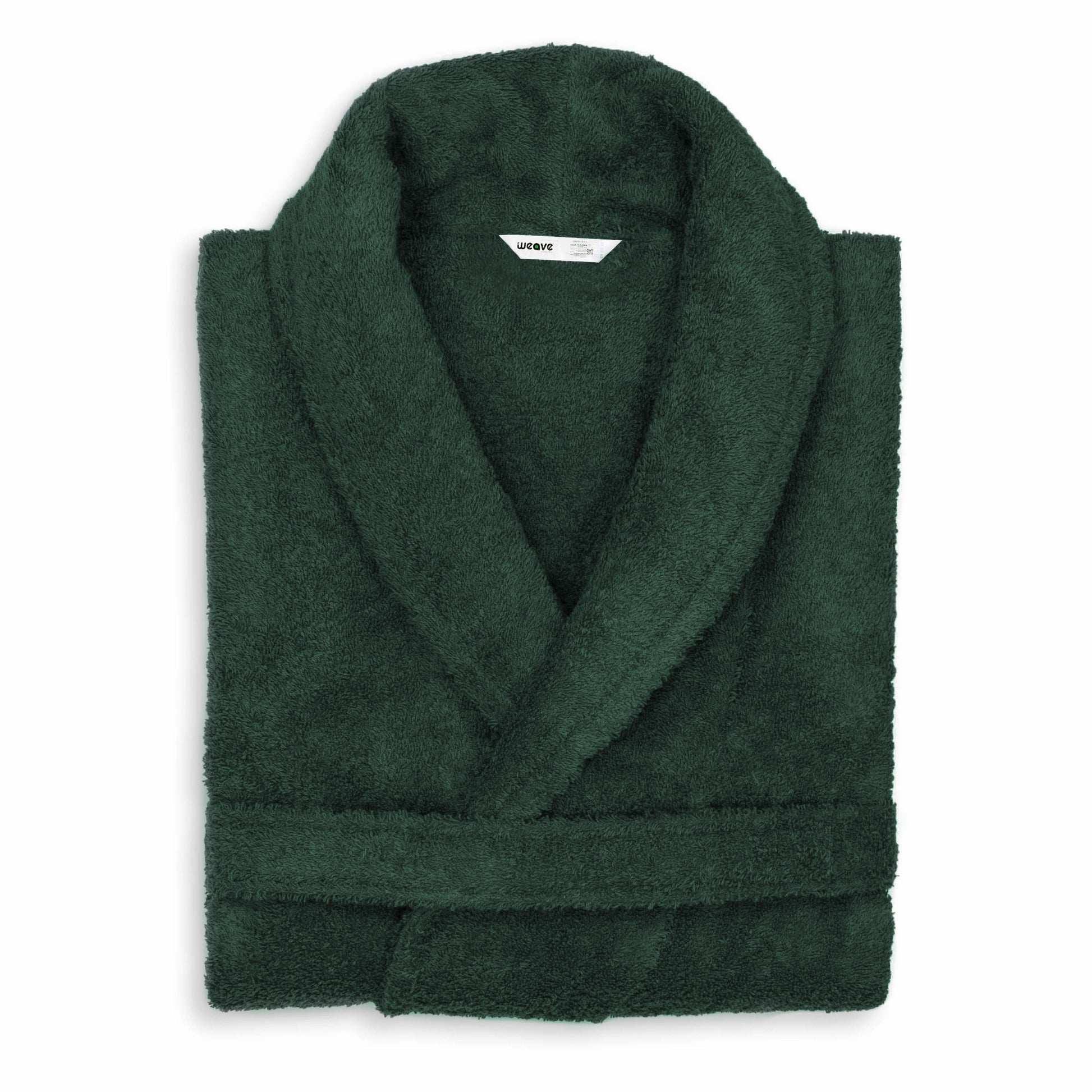 WHITE UNISEX LINT FREE HOTEL BATHROBE-Robes-Weave Essentials-Emerald-Weave Essentials