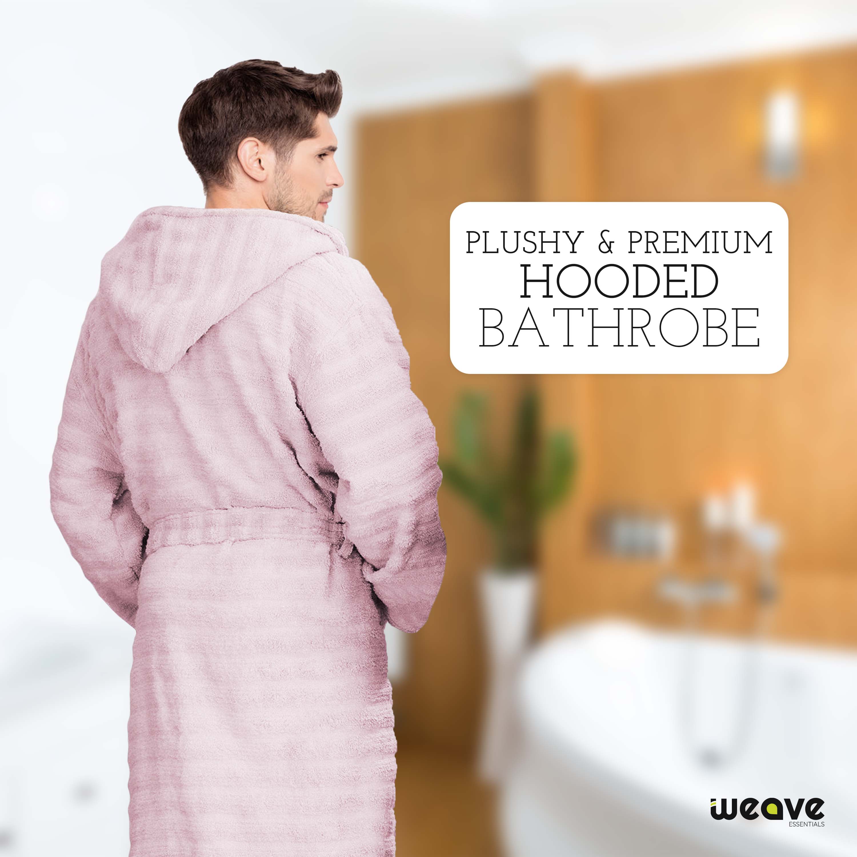 Terry towelling bath discount robe with hood